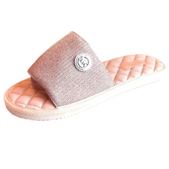 Michael Kors Womens Janis Pink Slides Size 10 Sandals - Picture 1 of 9